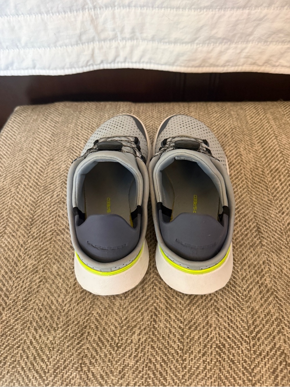 Under Armour Light Gray Athletic Sneakers with Neon Yellow Accent